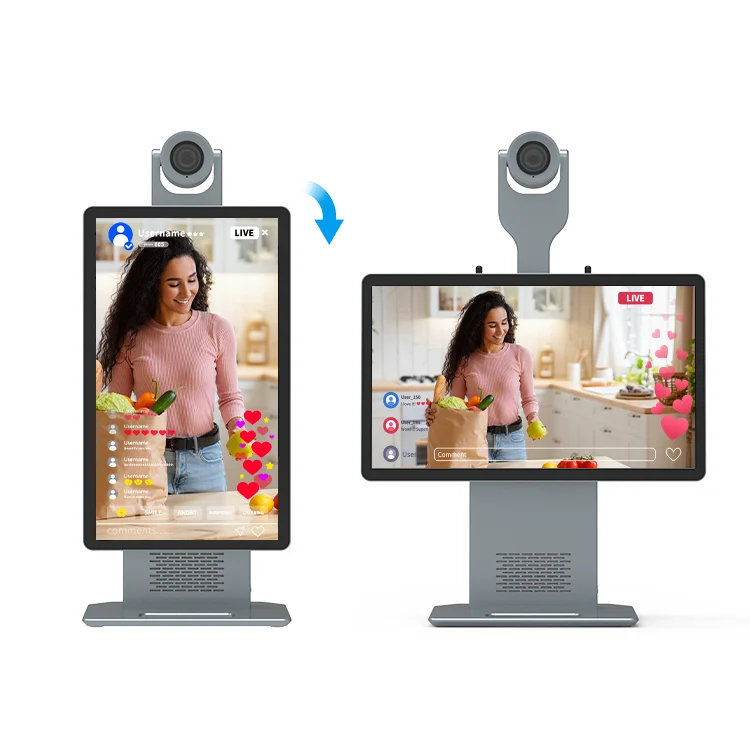 

HUSHIDA 15,6-дюймовое портативное настольное устройство «все в одном» на Android для прямых трансляций, оборудование для стриминга с 4K-экранами для TikTok и YouTube