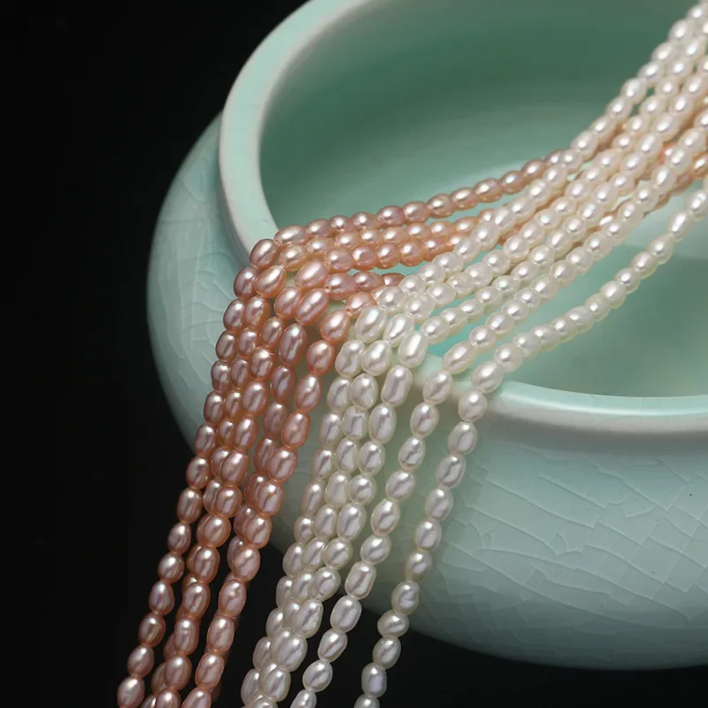 

2.5-3mm Freshwater Pearl Beads High Quality AAAA Small Rice Pearls Punch Loose Beads DIY Women Elegant Necklace Jewelry Making