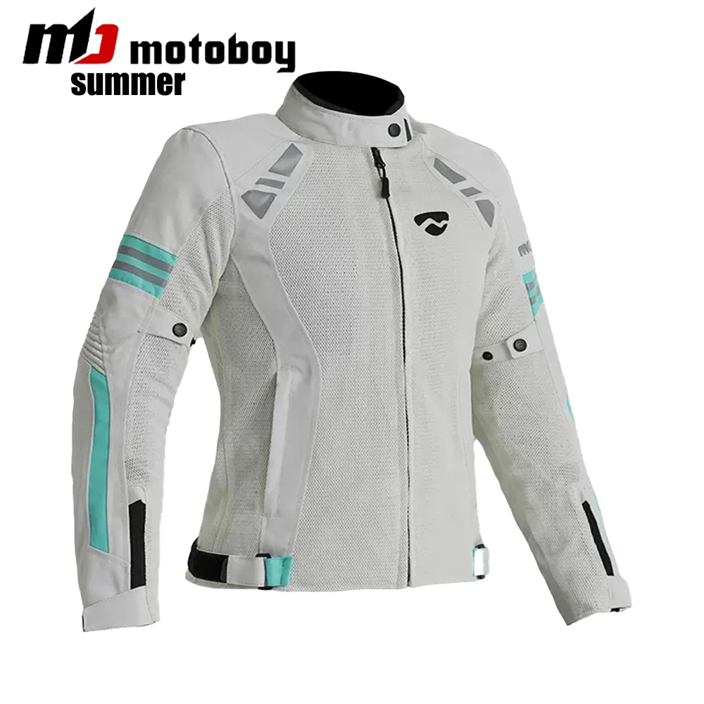 Dames Motorjas Vier Seizoenen Ademend Lichtgewicht Mesh Fietsen Moto Jas Protector Motocross Pak CE Beschermend