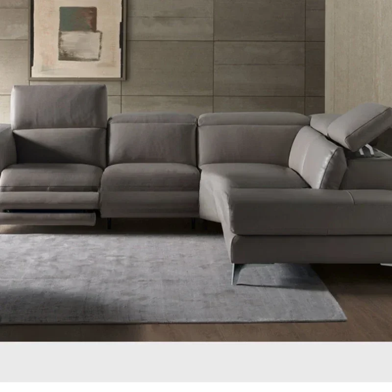 

-Комплект диванов для гостиной, угловой диван с откидной спинкой, электрический диван, секционные диваны из натуральной кожи Muebles De Sala Moveis Para Casa