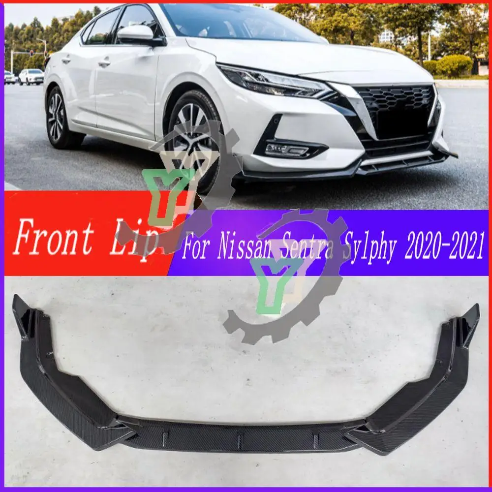 For Nissan Sentra Sylphy 2020 2021 Car Accessories Front Bumper Lip Chin Modified Exterior Part Decoration Tuning Splitter