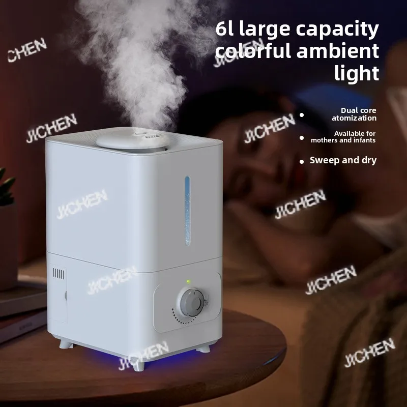 Umidificatore da tavolo da 6 litri Nebbia fredda ad ultrasuoni per camera da letto/ufficio Riempimento superiore per una facile pulizia Umidificatore silenzioso per il sonno