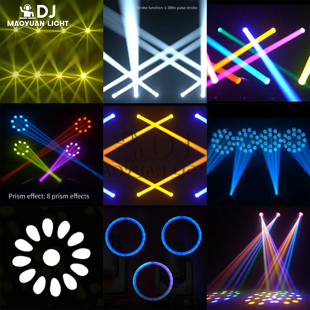 جديد 300 واط LED شعاع تتحرك رئيس ضوء مع حلقة قوس قزح الصقيع التركيز تأثير ضوء المرحلة DMX512 ل DJ ديسكو الزفاف الحفل بار