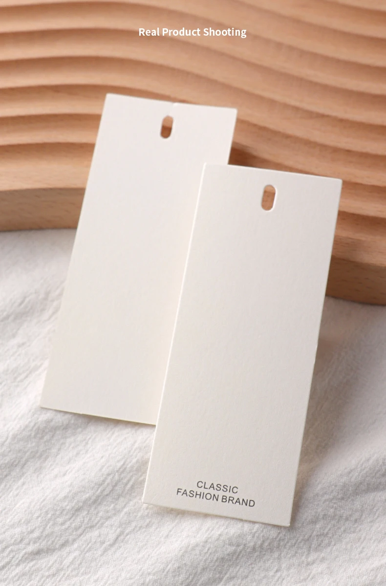 100pcs Simple Garment Tags Special Paper Custom Price Size Logo Hangtag Sweet Women's Clothing Hang Cards Custom Colour Printing - view 4