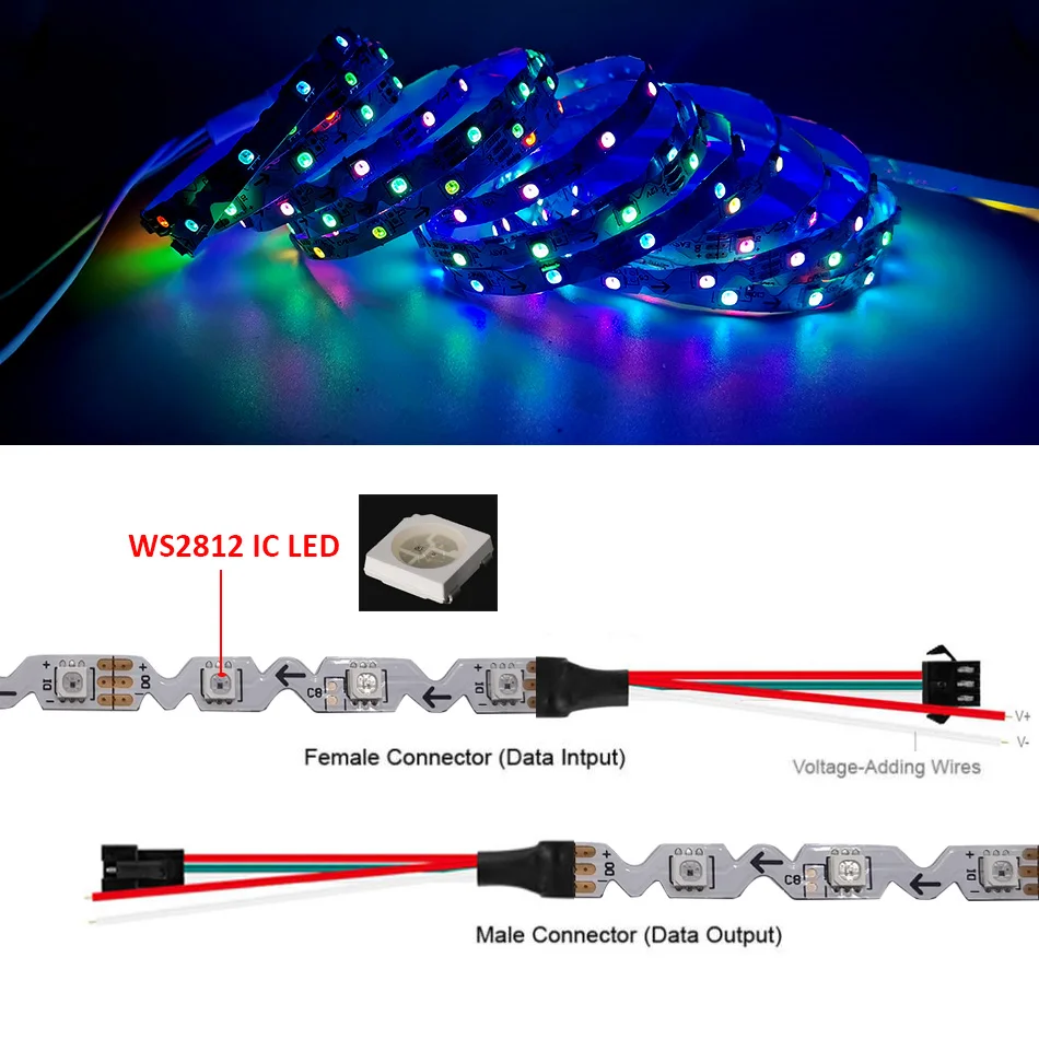 WS2812B IC 4pin 5050 SMD WS2812 RGB Full color Individually Addressable Digital RGB LED Chip DC5V LED Chip 10-1000PCS