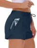 Women's athletic shorts, running, yoga, two-piece design, anti-exposure shorts, fitness, elastic, slimming leggings