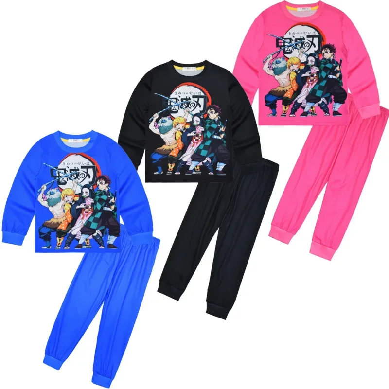 Demon Slayer Children Pajamas Boys Clothes Pants Set Cartoon Sleepwear Kids Pajamas for Girls Toddler Baby Outfits Pyjama