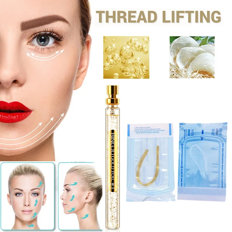 Absorbable Thread Firming Silk Fibroin Line Carving Anti-aging Face Essence Face Lift Collagen Protein Thread Set Face Filler