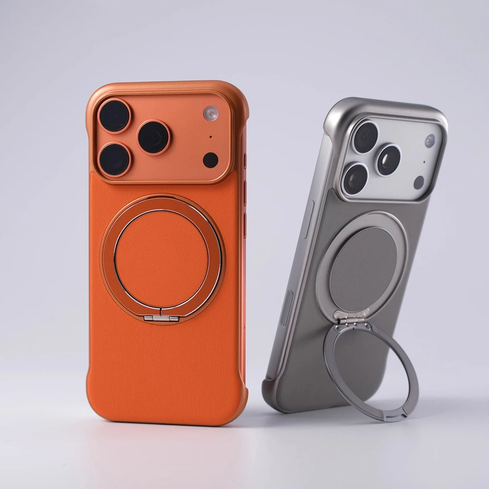 Ultracienkie, bezramkowe etui magnetyczne z podstawką do iPhone'a 17 Pro Max Air 16 15 14 Plus 13 12, kompatybilne z bezprzewodowym ładowaniem MagSafe. — zdjęcie produktu 2