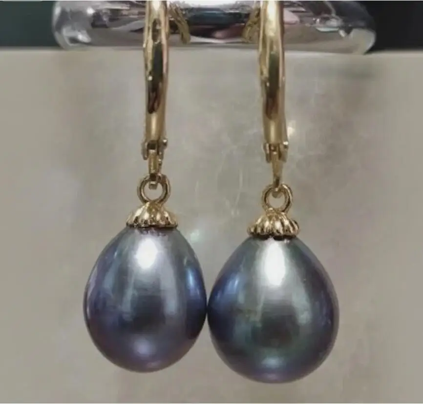 

Новые висячие серьги с черным натуральным таитянским жемчугом 10-13 мм AAA+ в стиле барокко 925s