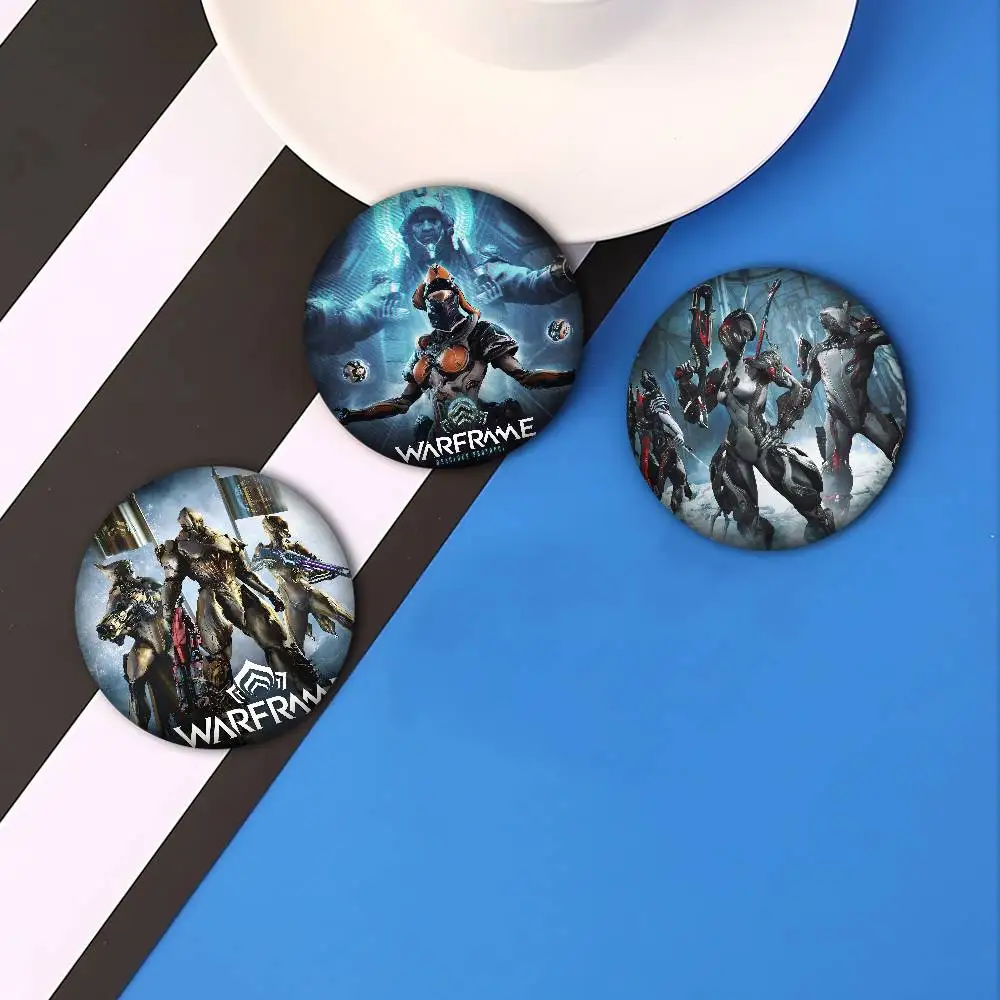 لعبة W-Warframe دبابيس إبداعية مضحكة مستديرة المفاجئة في بروش شارة حقيبة الظهر قبعة اكسسوارات مجوهرات هدايا لصديق