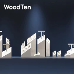 WoodTen Beige Jewelry Display Prop Microfiber High-end Ring Earring   Necklace Jewelry Display Stand Window Counter Display Rack