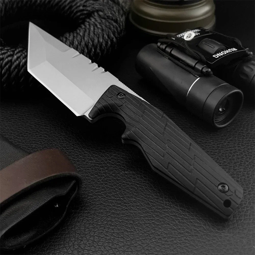 Everyday Carry Outdoor Utility Fixed Blade Knife, Portable Hunting 7Cr13MoV Steel knives Durable G10 Handle Equipped with Sheath