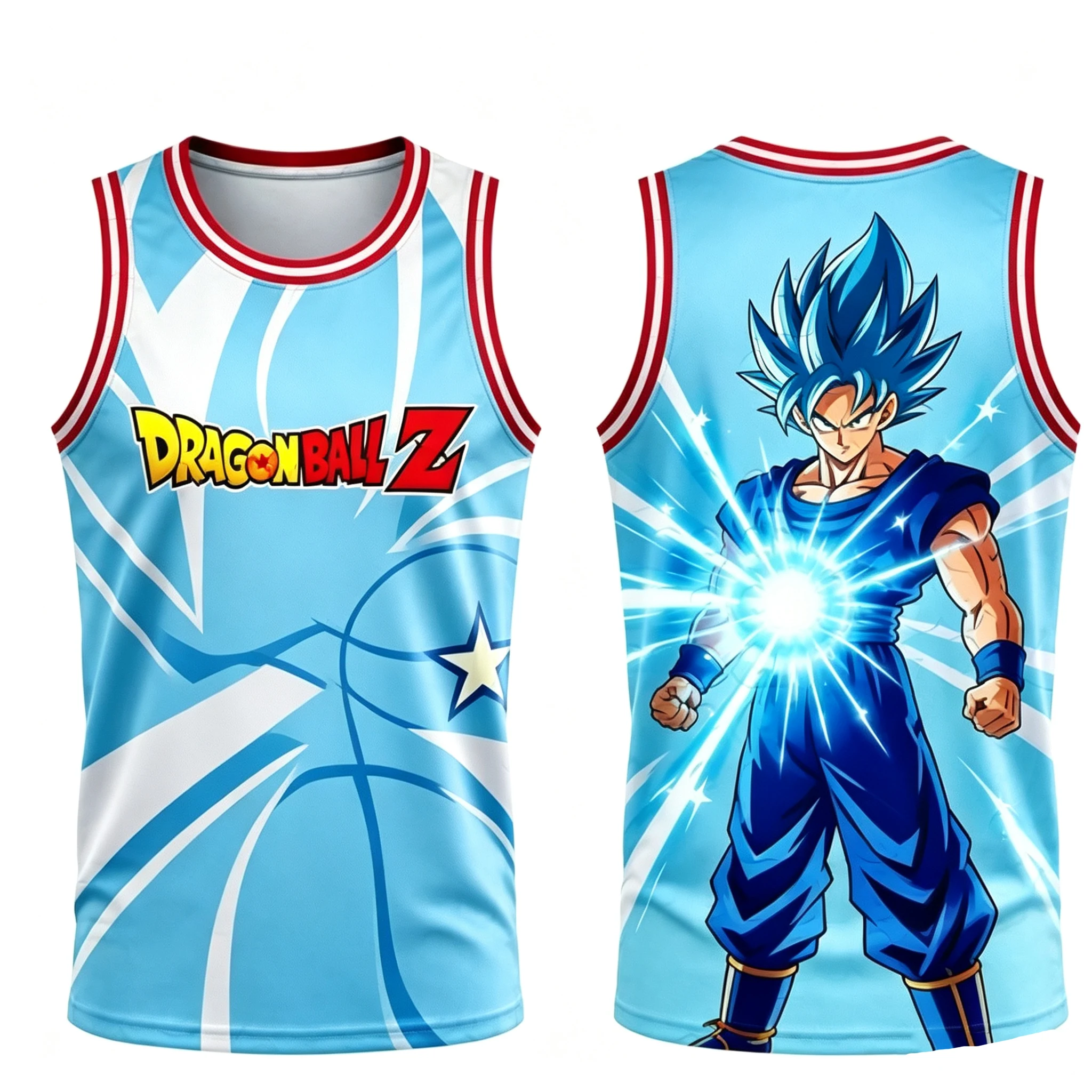 2026 Dragon Ball Super Blue Wukong SSR, Tanktop mit 3D-Druck, lässige, atmungsaktive Streetwear, trendige Mode, Familien- und Kinderbekleidung