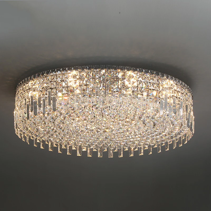 Imagem -05 - Lustre de Cristal Longo para Sala de Jantar Lustres de Teto Iluminação de Luxo Avize Modelleri Decoração de Sala de Jantar Lâmpadas de Cristal 2024