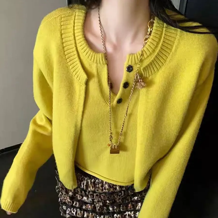 

Korean Sle ort Knitted Sweater Women's Autumn Winter New Soft Cozy V-Ne Long Sve Sweater Trendy Small Size Friendly