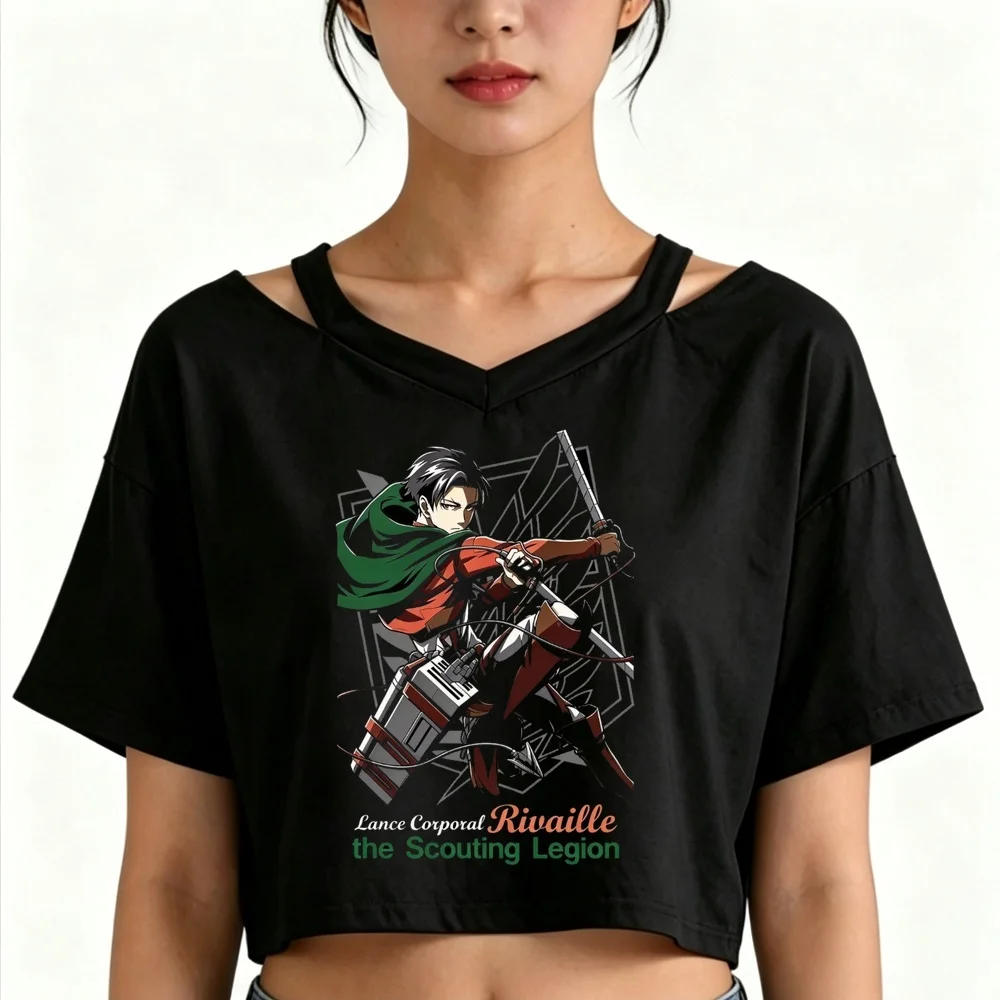 Attack on Titan crop top girl baddie alternative  dollette t shirt anime cute manga gyaru gothic