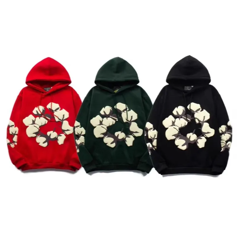 Streetwear Cotton Hoodies Men Puff  Print Y2k Hoodies Autumn Winter Thicken Sweatshirt Women Pullover Long Sleeves Men Clothing