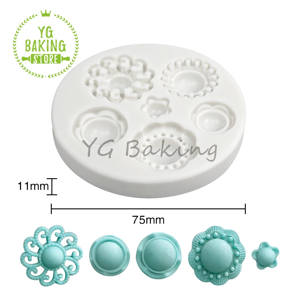 Dorica Mini Jewelry Brooch Design Silicone Mold 3D Gem Fondant Chocolate Mould DIY Clay Soap Form Cake Decorating Tools Bakeware