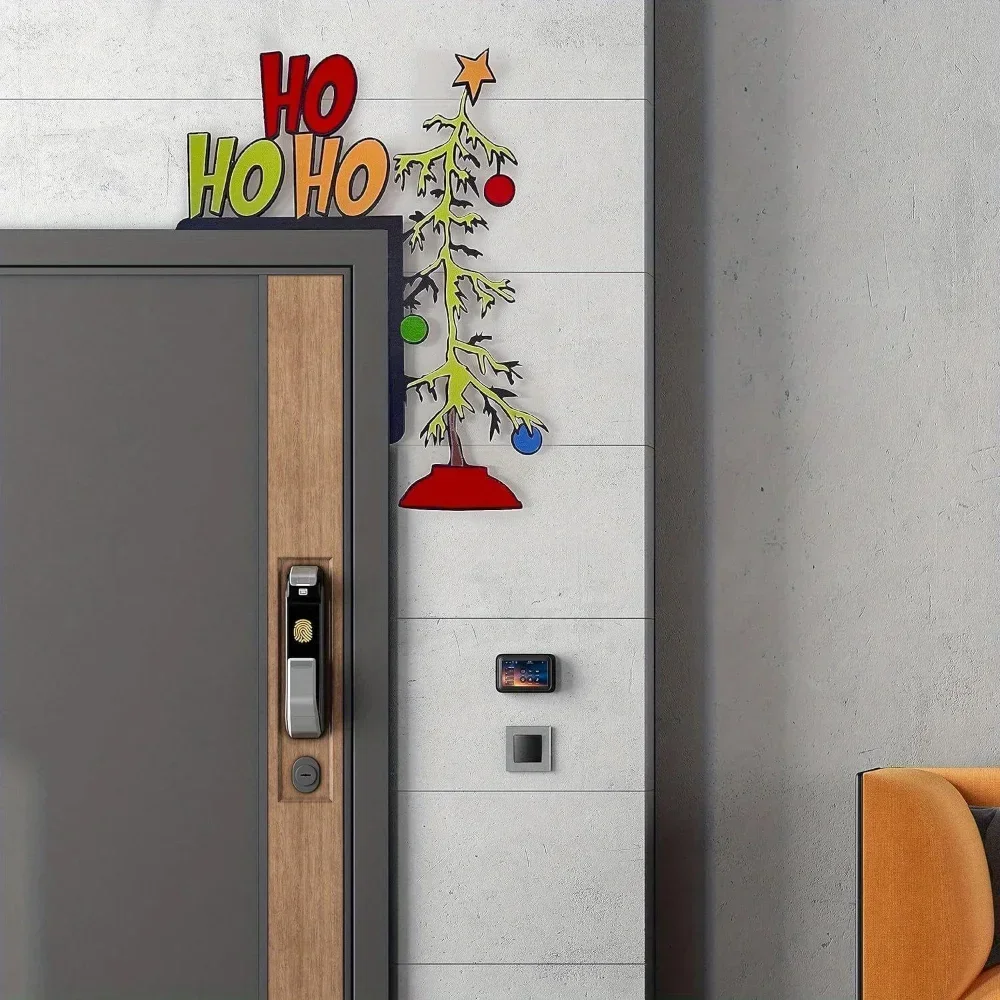 CIFBUY Whimsical Aluminum Wall Art Christmas Door Sitter Waterproof Durable Metal Sculpture for Living Room Bedroom Home Decor
