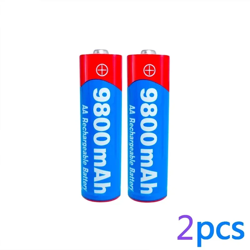 100% 충전식 AA 배터리, LED 조명 장난감 카메라 마이크 배터리, 1.5V, 9800mAh, 1.5V, 신제품