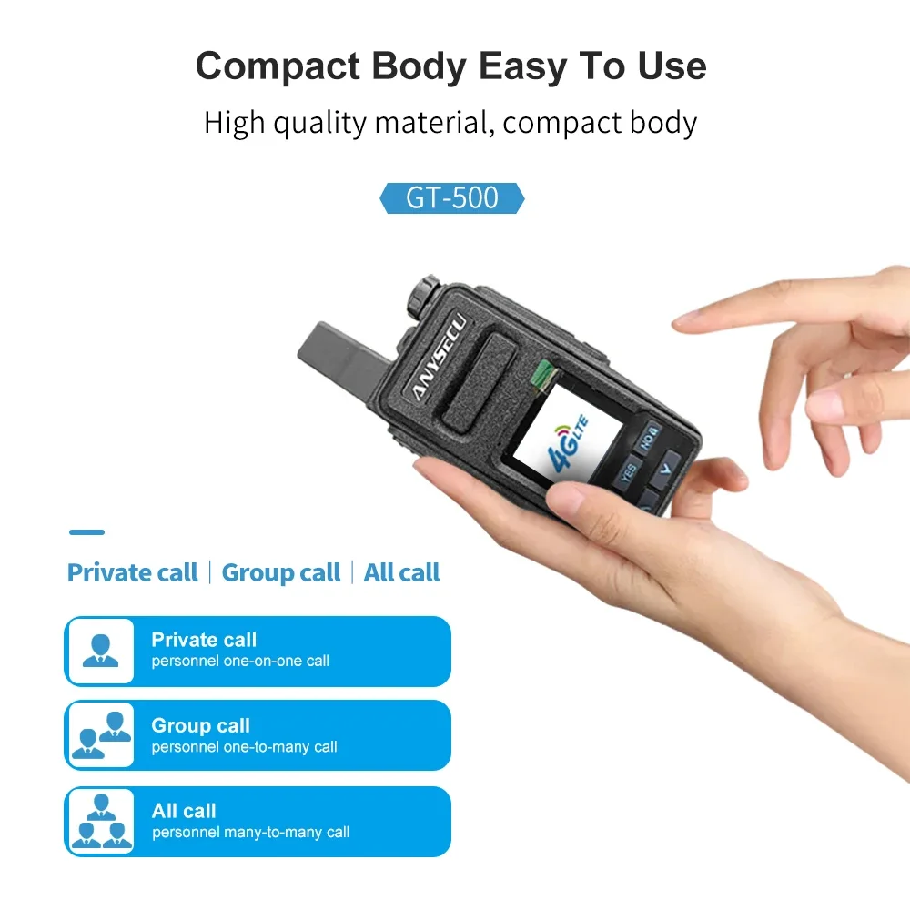 GT-500 4G เครือข่ายวิทยุ Ptt วิทยุระบบ Linux GT500 ยาว 4G/3G/2G Walkie Talkie Realptt วิทยุ