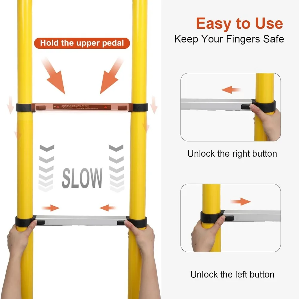 سلم تصغير من الألومنيوم - امتداد 12.5 قدم قابل للطي وخفيف الوزن مع سعة 330 رطل للاستخدام متعدد الأغراض #5