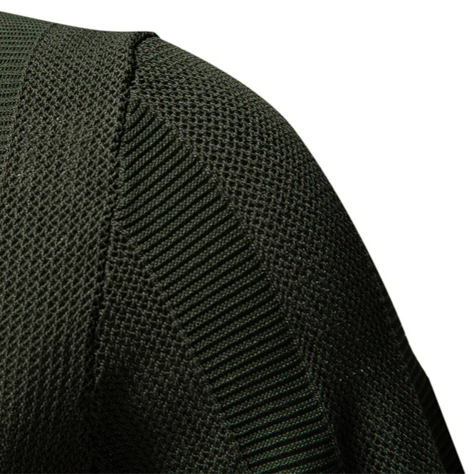 

JMS Men's 2025 Summer New irt Hollow out Stripe ort Sve Sweater Ethnic Faion Men's Clothing Turn-down Collar