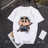 Crayon Family Three T-shirt Adult Children Casual Parent-child Clothing Cartoon Casual Ladies Fashion Printing T-shirt
