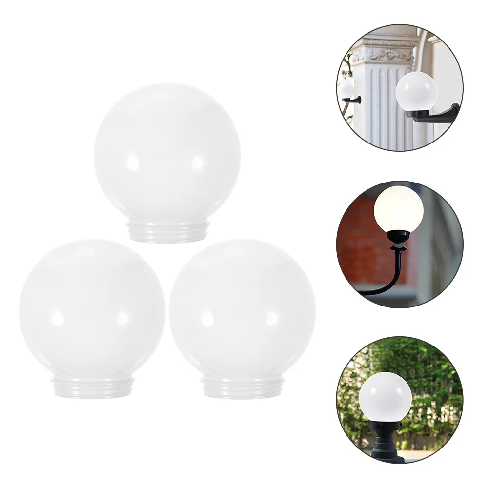 3 Pcs Ball Lampshade Globe Light Cover Acrylic Bulb Outdoor For Wall Replacement Decorative Street Baby