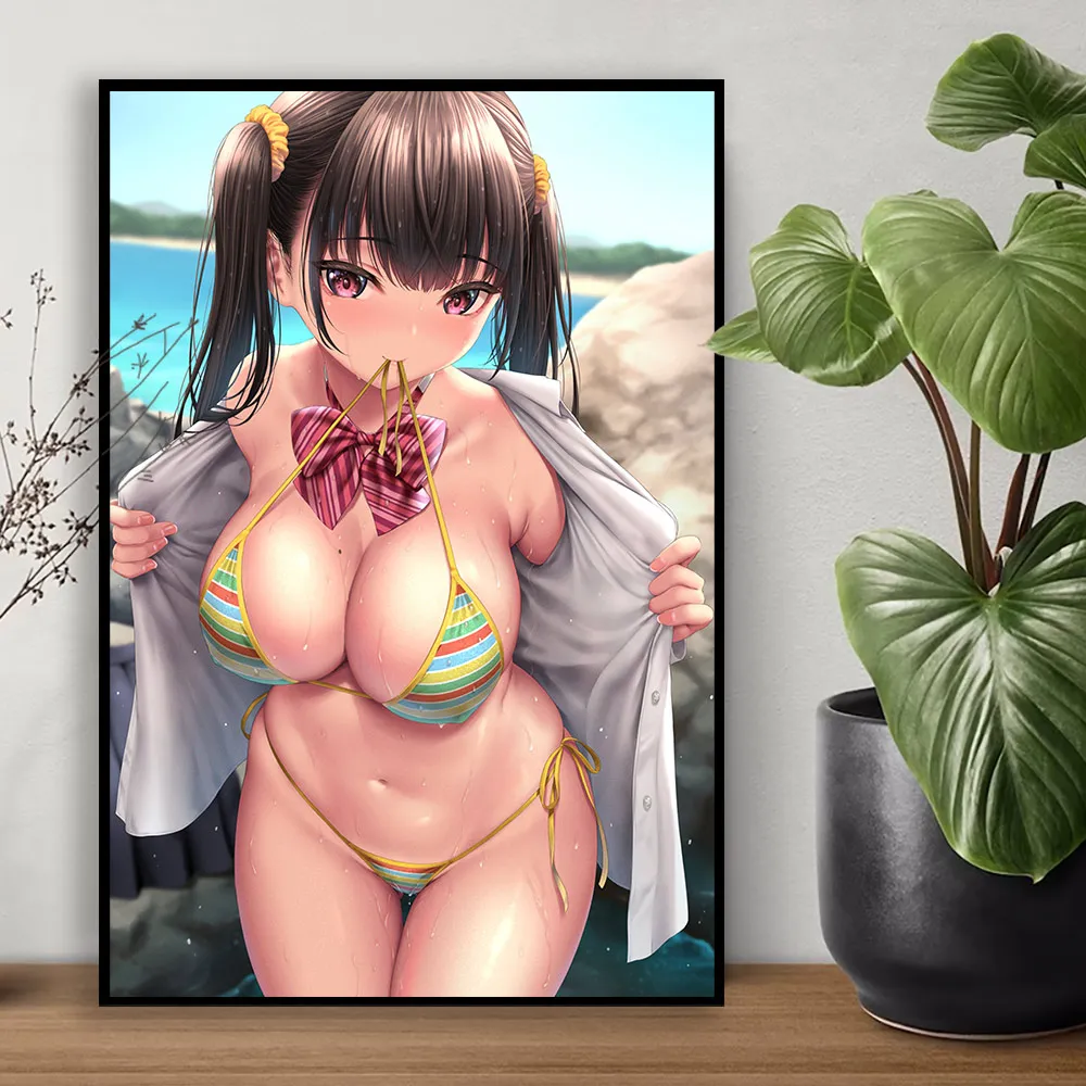 ملصق قماش كرتوني ياباني عارية ، فتاة مثيرة ، لوحة زخرفية ، غير خاضعة للرقابة ، طباعة عالية الدقة 18X ، لوحة حائط ، جدارية منزلية ، ملصق