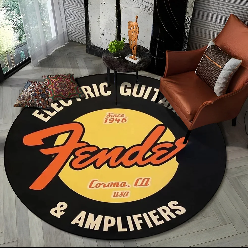 26 Style New Fender Retro Guitar Instruments Music Round Carpet Rug for Bedroom Living Room Sofa Decoration,pet Decor Floor Mat