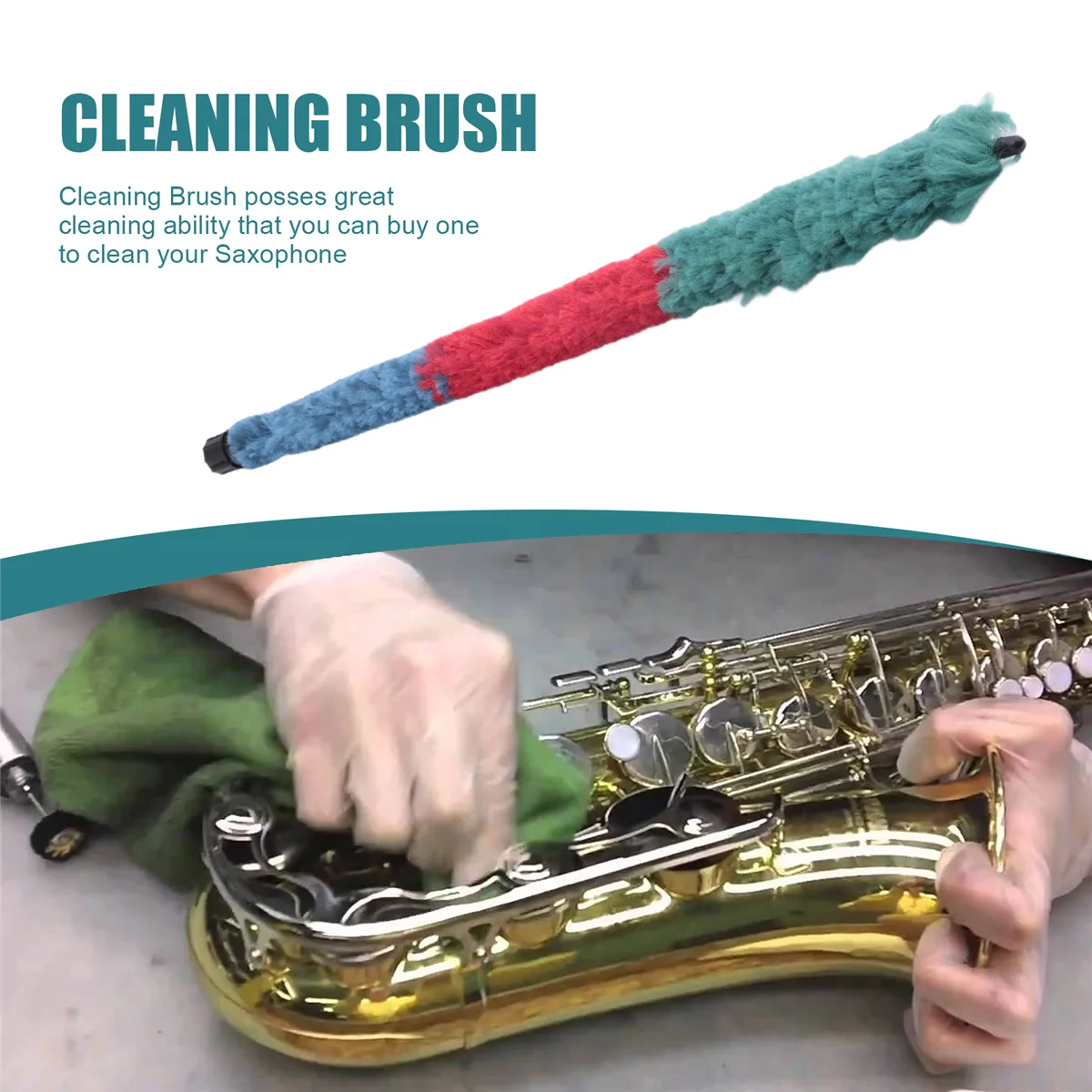 【가격 인하!】 ALTO SAX 색소폰 악기용 52cm 소프트 클리닝 브러시 클리너 세이버 패드