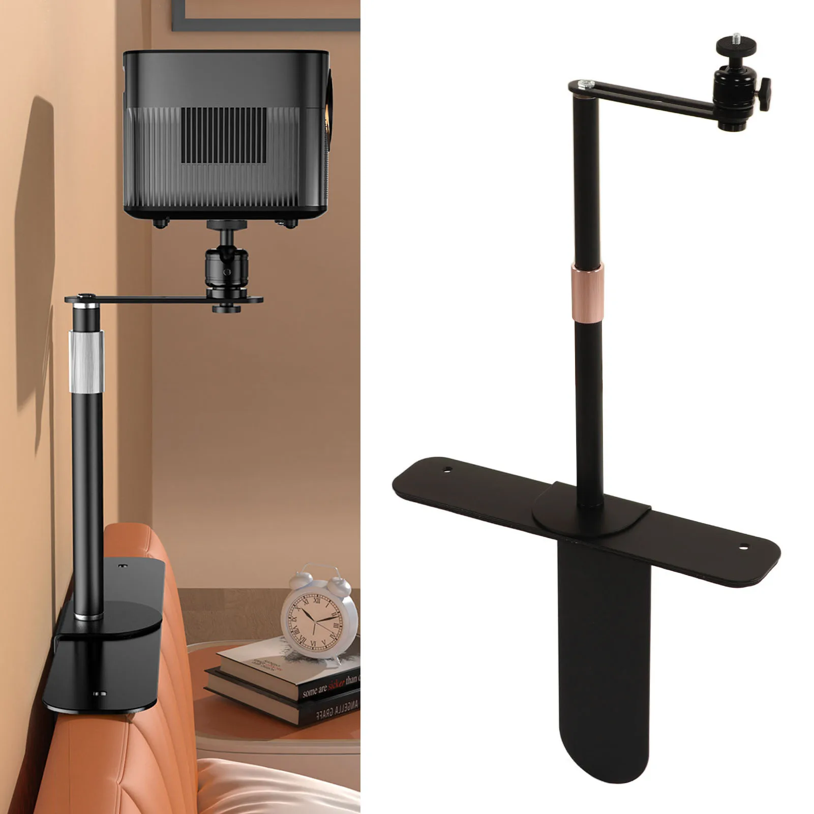 24‑40CM Projector Stand Adjustable Angle Projector Mount Holder 1/4inch Thread for Sofa Bedside Projector Stand
