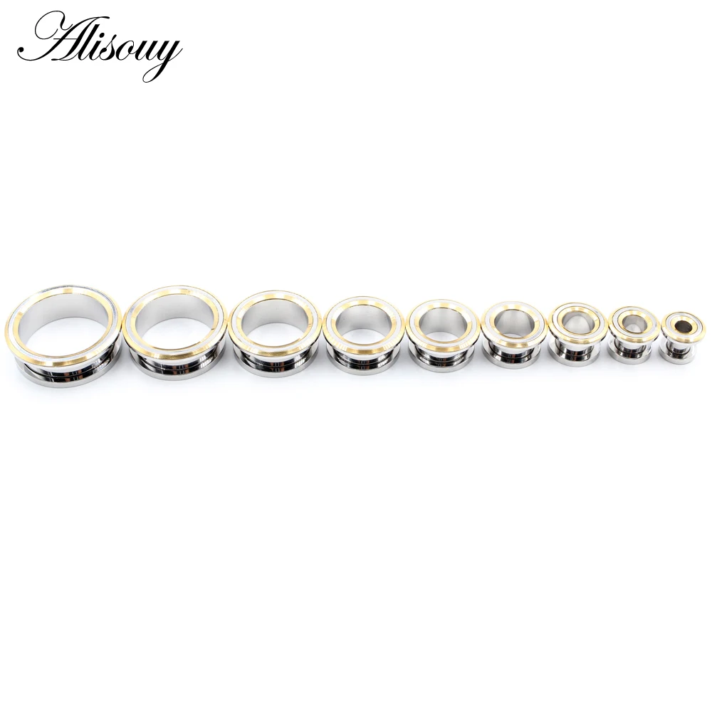 Alisouy 2 Stück 6-25mm Edelstahl Runde Ohrstöpsel zum Aufschrauben Tunnel Expander Stretchers Gauges Ohrringe Piercing Körperschmuck – Detail 12
