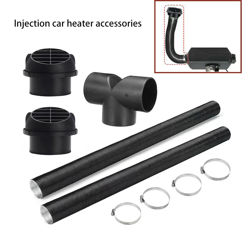 

60/75mm Car Auto Heater T Y Pipe Duct Warm Air Outlet Black For Webasto Eberspacher Propex Parking Diesel Heater