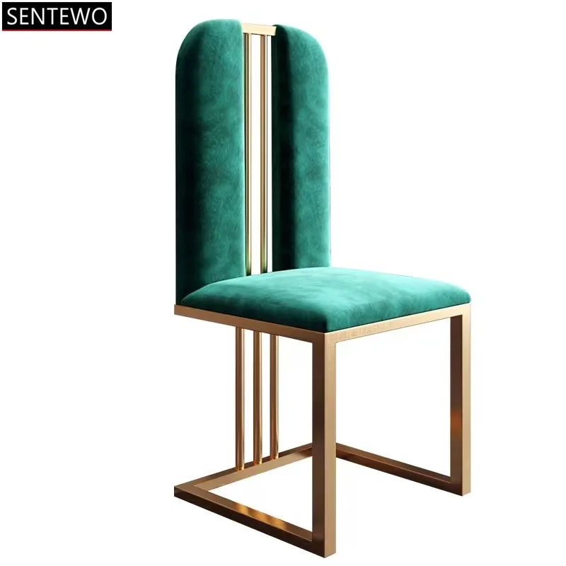 Italian Luxury Dining Chairs Gold Frame Leather Velvet 4 Chair Chaises Salle Manger Silla Escritorio Comedor Kitchen Furniture