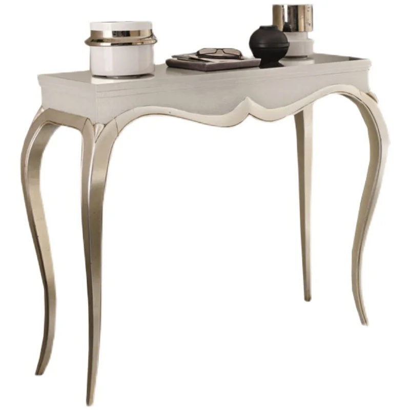

American light luxury entrance table Solid wood home decoration entrance foyer cabinet European narrow table against the wall