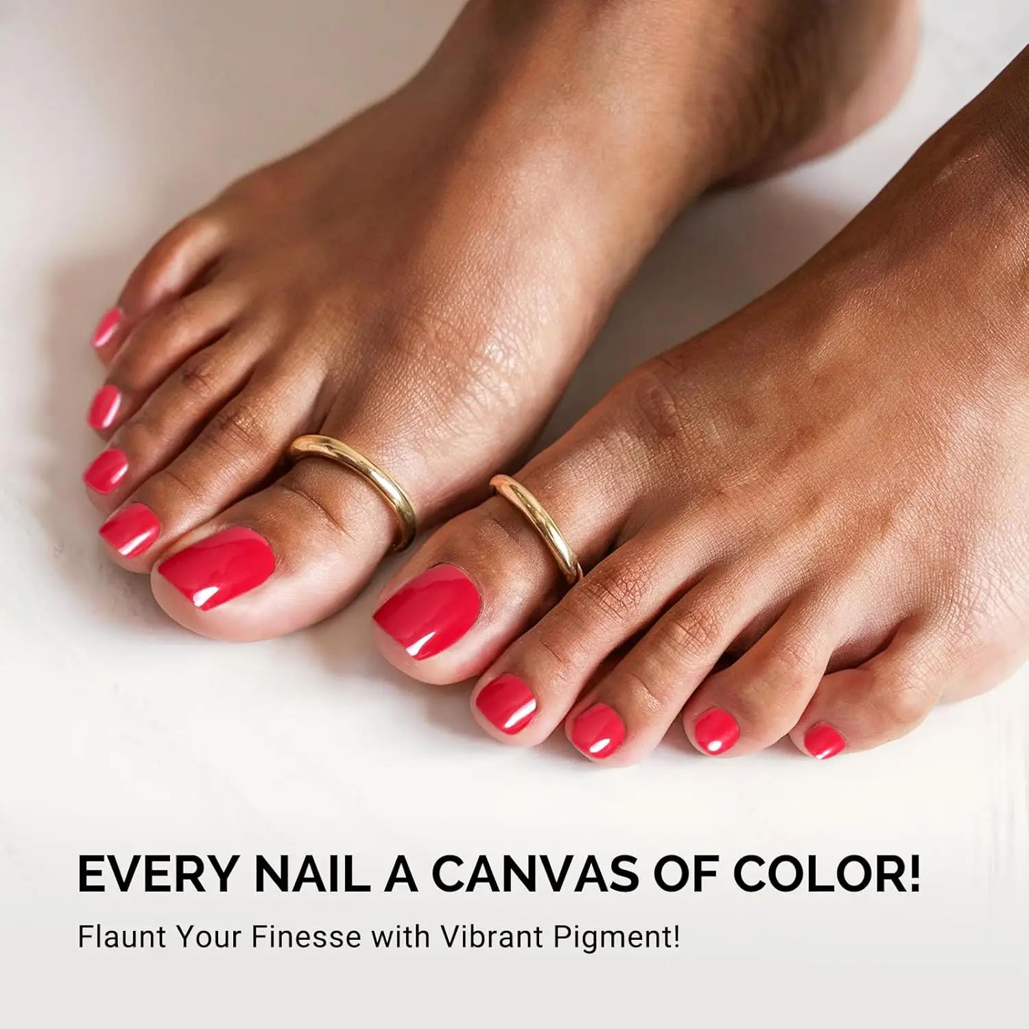 32枚入り レッド セミキュアジェル トゥネイルストリップ、UV/LED対応、サロン品質、簡単装着＆除去