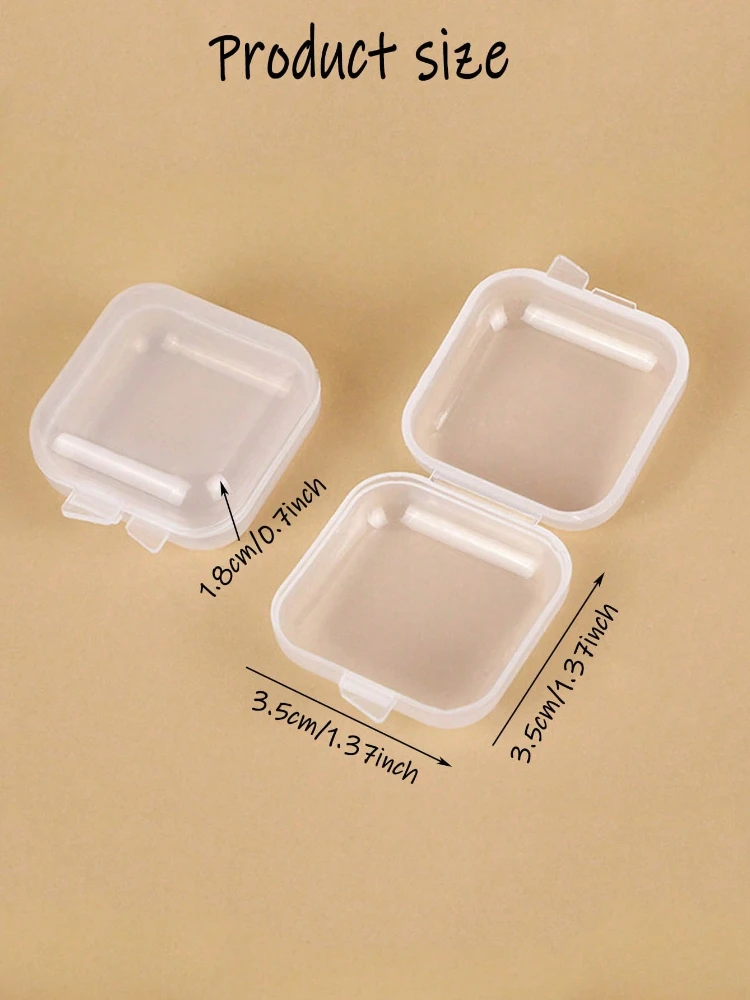 10/20/50 قطعة البلاستيك الفارغ واضح صغير فارغ مربع صناديق صغيرة مجوهرات الأذن المقابس الحاويات مسمار ديكور فني الماس حقيبة للتخزين #2