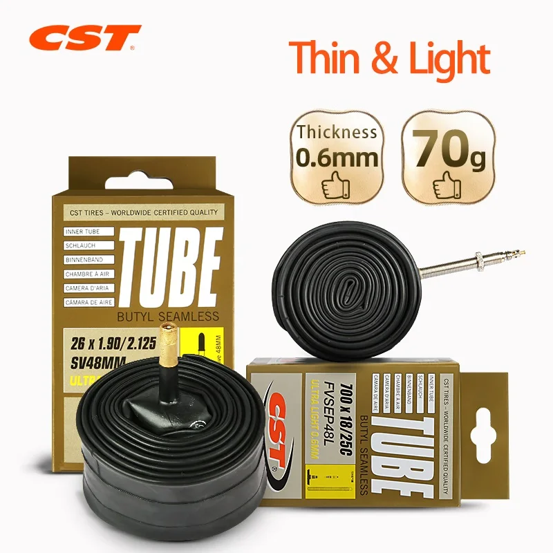 CST Butyl Rubber MTB Inner Tube 26 27.5 29 700c Bicycle Interior Tyre 2pcs Set Road Bike 48 60 80mm Presta Schrader Valve Tires