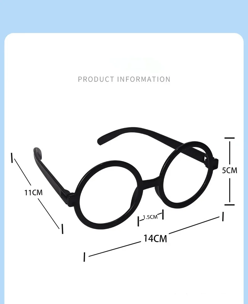 Lunettes à cadre rond Harry Potter pour enfants, sorcier, sans lentille, olympiques d\'Halloween, accessoires de cosplay, fournitures de décorations