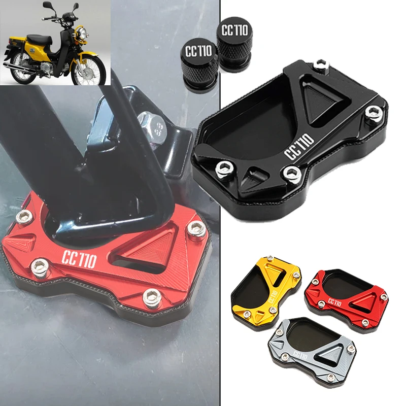 Nuevo Alta calidad para Honda 110 Cross Cub 110 CC110 accesorios de motocicleta soporte lateral ampliar extensión Pad estante soporte
