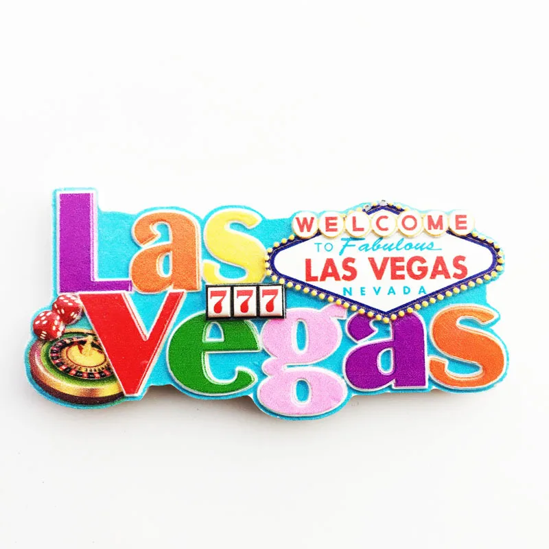 American Las Vegas Travel Fridge Magnets Resin UV World Tourism Collection Magnetic Fridge Magnet Craft Souvenirs