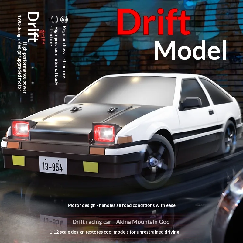 

Fujiwara Tofu Shop AE86 RC Car Scale 4WD Drift Car Full Proportional Remote Control Model Initial D Toy Gift for Boys