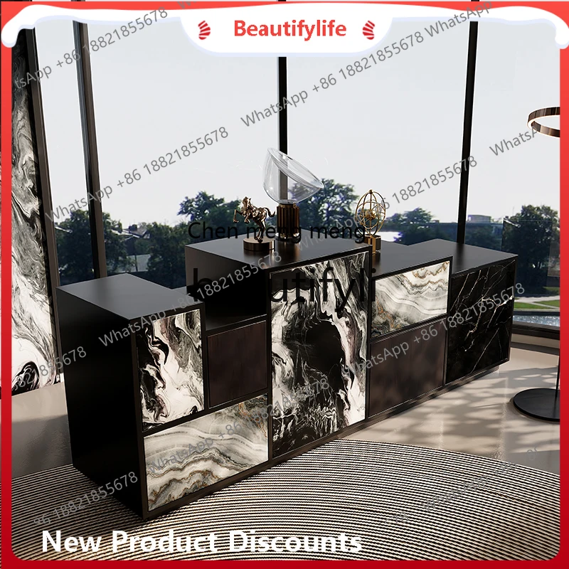 A32 Light Luxury Entrance Cabinet High-End Italian Style Living Room Sideboard Designer Custom Furniture Side Cabinet