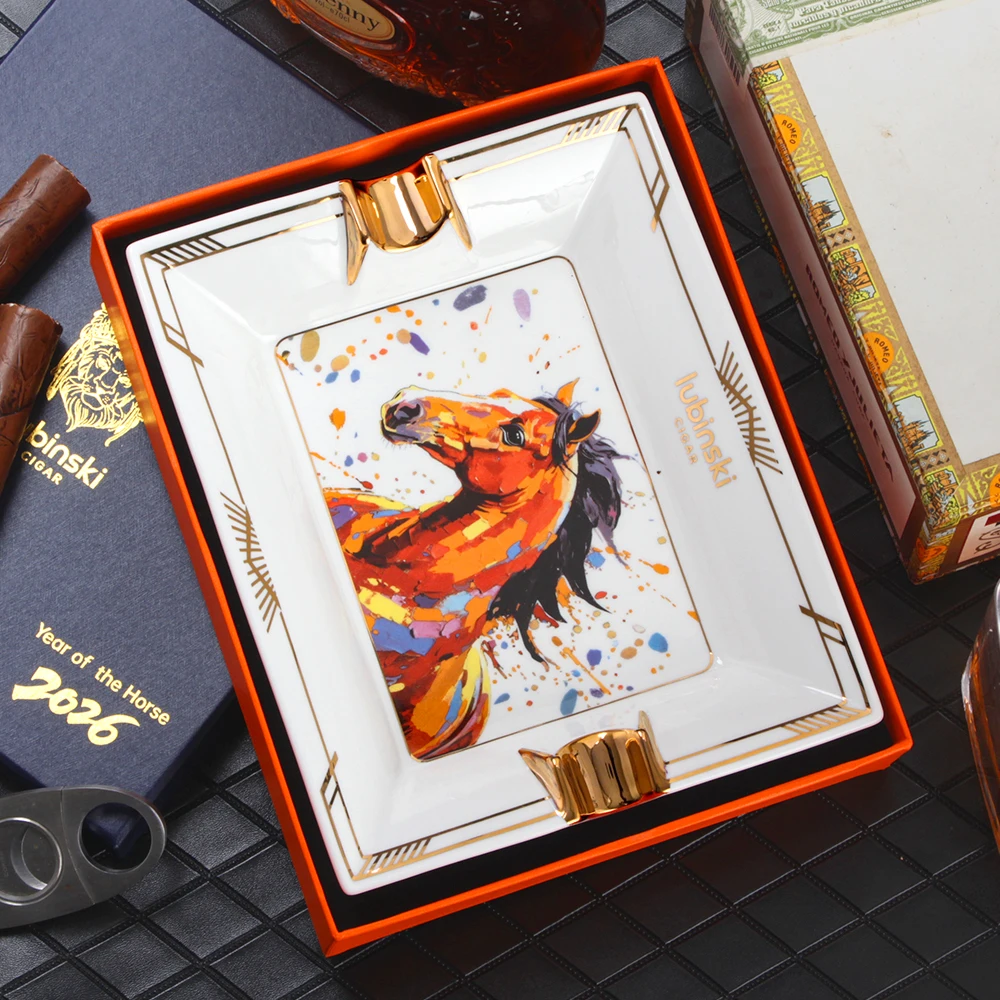 

Lubinski Ceramic Cigar Ashtray Home 2026 Year Of The Horse Classic Smoking Accessories Cigar Ash Tray