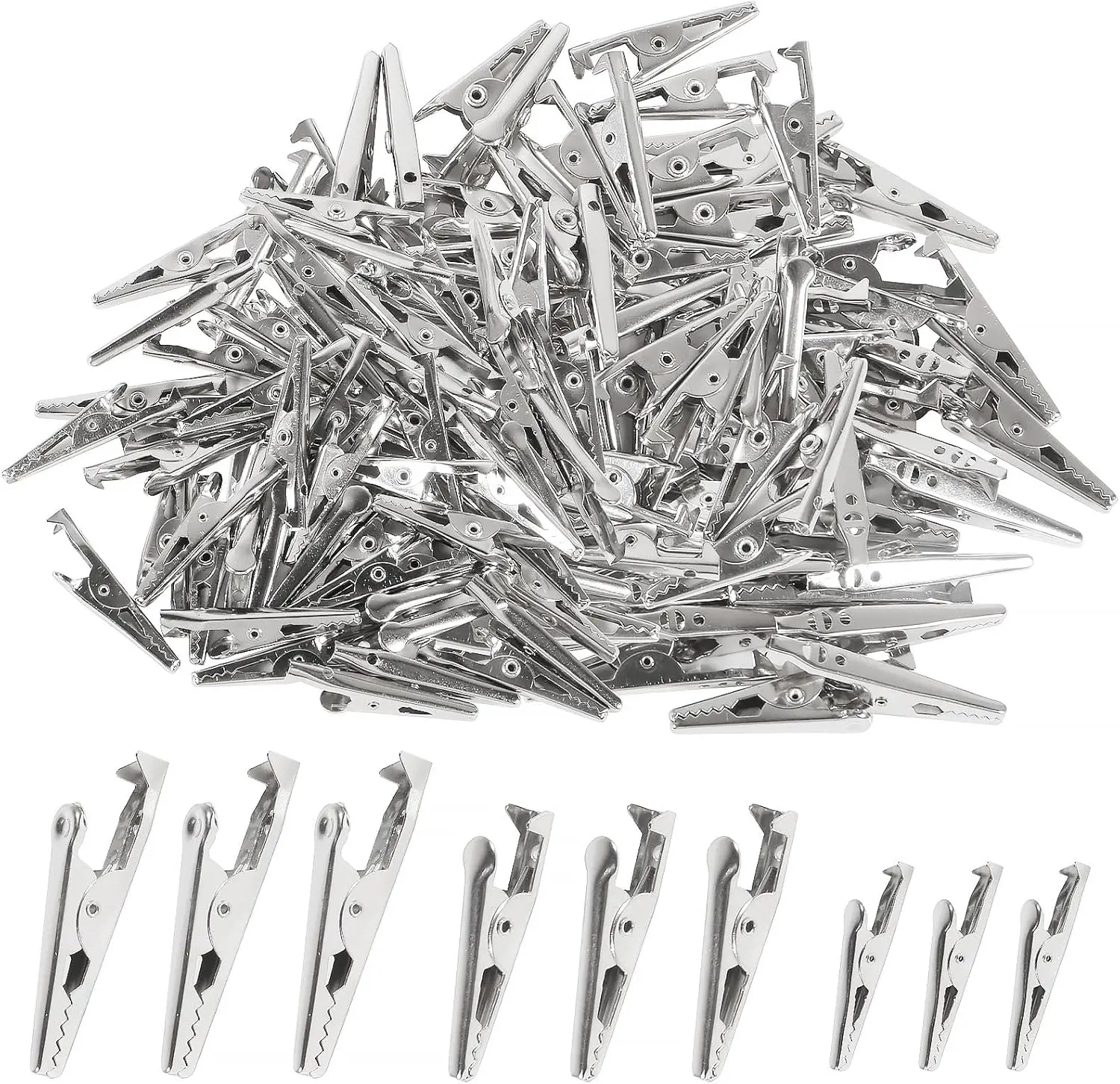 50 قطعة مقاطع التمساح الصغيرة مشبك التمساح المعدني الصغير 28 مللي متر 35 مللي متر 45 مللي متر للاختبار الكهربائي لاختبار البطارية #2