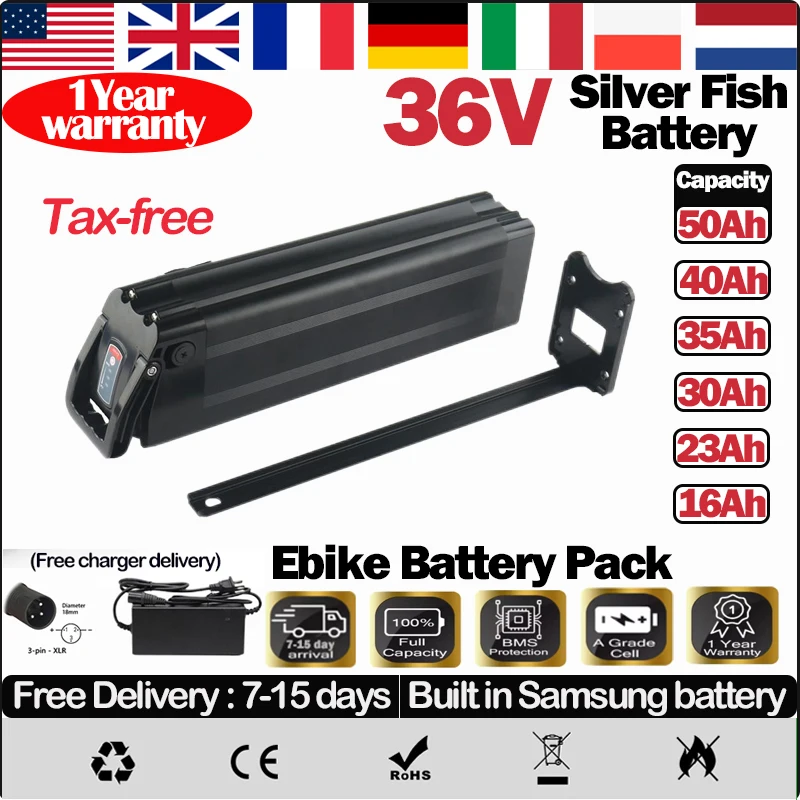 

Электровелосипед Silverfish Accu Titanate Frame 36V16Ah 23 30Ah 40Ah 50Ah с литиевой батареей и нижним разрядом