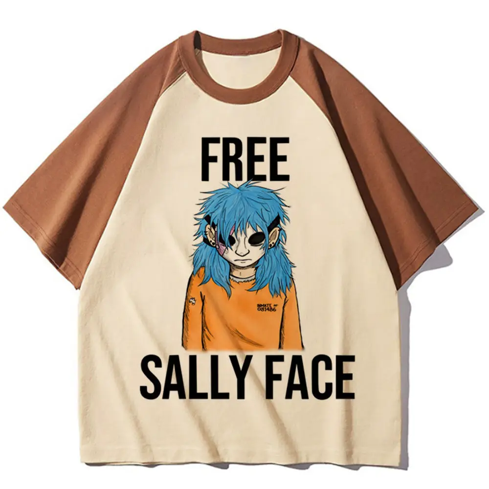 Camiseta Sally Face con gráfico kawaii para mujer, camiseta cómoda Grunge para mujer, ropa de calle kawaii, gráfico Vintage de Universidad